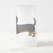 Cartoon Dachshund (gladde jas) Matglas Bierpul (Center)