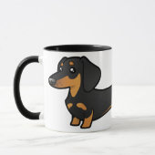 Cartoon Dachshund (gladde jas) Mok (Links)
