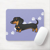 Cartoon Dachshund (gladde jas) Muismat (Met muis)