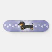 Cartoon Dachshund (gladde jas) Persoonlijk Skateboard (Horizontaal)