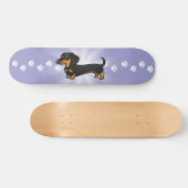 Cartoon Dachshund (gladde jas) Persoonlijk Skateboard (Horizontaal)