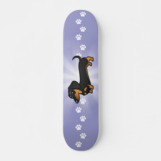Cartoon Dachshund (gladde jas) Persoonlijk Skateboard (Voorkant)
