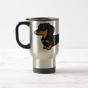 Cartoon Dachshund (gladde jas) Reisbeker