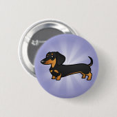 Cartoon Dachshund (gladde jas) Ronde Button 5,7 Cm (Voorkant /achterkant)