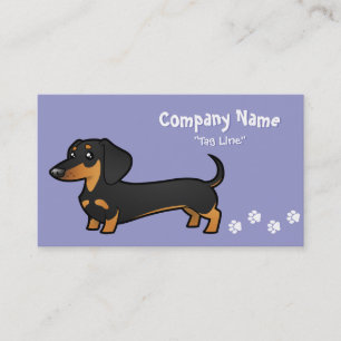 Cartoon Dachshund (gladde jas) Visitekaartje