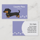 Cartoon Dachshund (gladde jas) Visitekaartje (Voorkant / Achterkant)