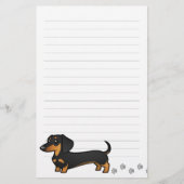 Cartoon Dachshund (gladde vacht) Briefpapier (Voorkant)