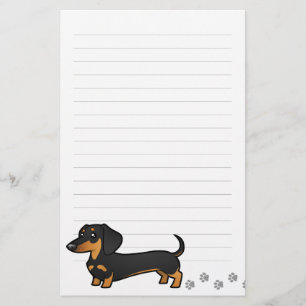 Cartoon Dachshund (gladde vacht) Briefpapier