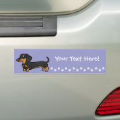Cartoon Dachshund (gladde vacht) Bumpersticker (Op auto)