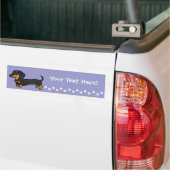 Cartoon Dachshund (gladde vacht) Bumpersticker (Op Truck)