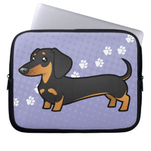 Cartoon Dachshund (gladde vacht) Laptop Sleeve