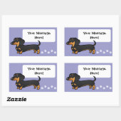 Cartoon Dachshund (gladde vacht) Rechthoekige Sticker (Vel)