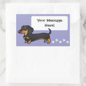 Cartoon Dachshund (gladde vacht) Rechthoekige Sticker (Tas)