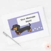 Cartoon Dachshund (gladde vacht) Rechthoekige Sticker (Envelop)