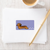 Cartoon Dachshund (longhair) Etiket (Insitu)