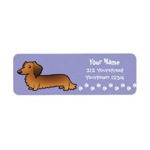 Cartoon Dachshund (longhair) Etiket
