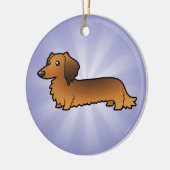 Cartoon Dachshund (longhair) Keramisch Ornament (Links)
