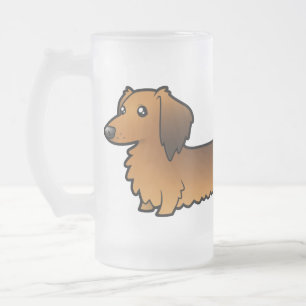 Cartoon Dachshund (longhair) Matglas Bierpul