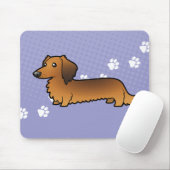 Cartoon Dachshund (longhair) Muismat (Met muis)