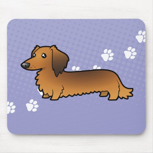 Cartoon Dachshund (longhair) Muismat (Voorkant)