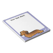 Cartoon Dachshund (longhair) Notitieblok (Schuin)