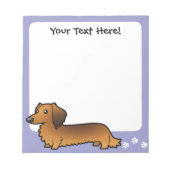 Cartoon Dachshund (longhair) Notitieblok (Voorkant)