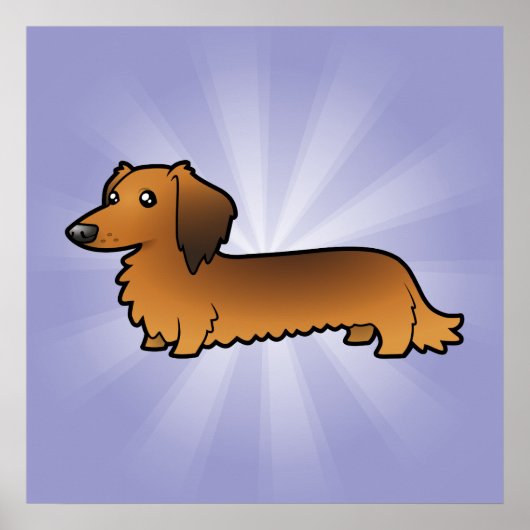 Cartoon Dachshund (longhair) Poster (Voorkant)