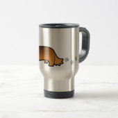 Cartoon Dachshund (longhair) Reisbeker (Voorkant rechts)
