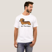 Cartoon Dachshund (longhair) T-shirt (Voorkant volledig)