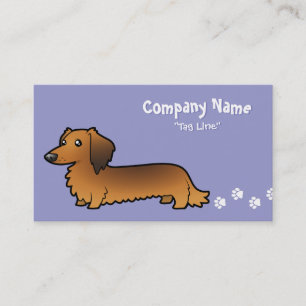 Cartoon Dachshund (longhair) Visitekaartje