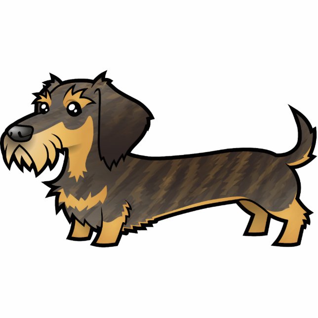 Cartoon Dachshund (wirehair) Fotobeeldje Magneet (Voorkant)