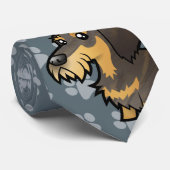 Cartoon Dachshund (wirehair) Stropdas (Opgerold)