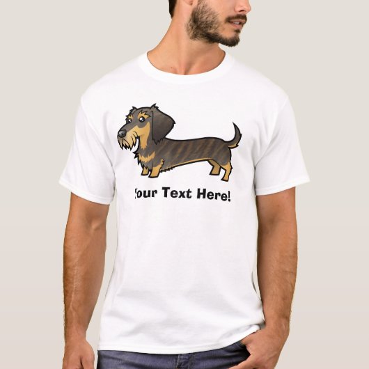 Cartoon Dachshund (wirehair) T-shirt (Voorkant)