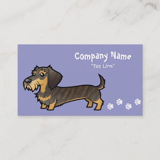Cartoon Dachshund (wirehair) Visitekaartje (Voorkant)