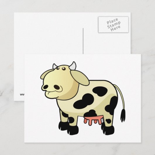 Cartoon Dairy Koe Briefkaart (Voorkant / Achterkant)