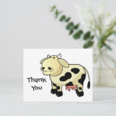 Cartoon Dairy Koe Dank u Briefkaart (Staand voorkant)