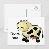 Cartoon Dairy Koe Dank u Briefkaart (Voorkant / Achterkant)