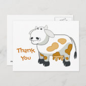 Cartoon Dairy Koe Dank u Briefkaart (Voorkant / Achterkant)