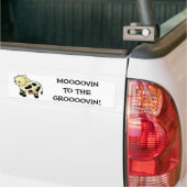 Cartoon Dairy Koe "MOOOVIN!" Bumpersticker (Op Truck)