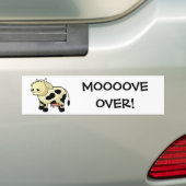 Cartoon Dairy Koe "OVERSCHRIJDEN!" Bumpersticker (Op auto)