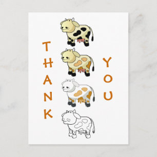 Cartoon Dairy Koeien Dank u Briefkaart