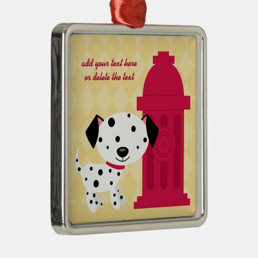 Cartoon dalmation dog & fire hydrant ornament orna (Rechts)