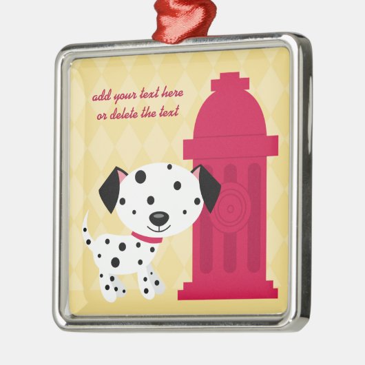 Cartoon dalmation dog & fire hydrant ornament orna (Links)