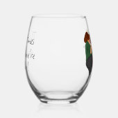 Cartoon dames "beste tijden!" wijnglas zonder voet (Rechts)