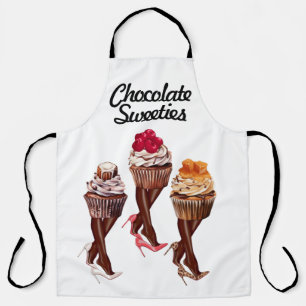 Cartoon Dames Chocolade Cupcakes Schort