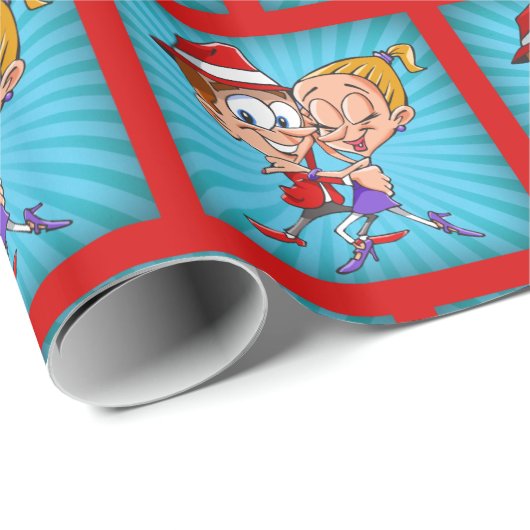 Cartoon Dancers Cadeaupapier (Rol Hoek)