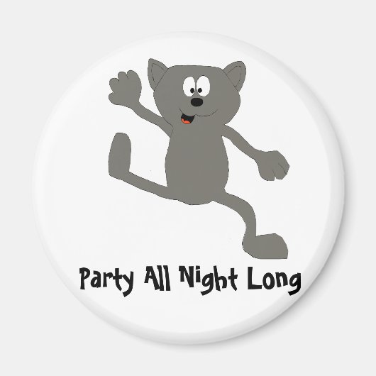 Cartoon Dancing Cat Magneet (Voorkant)