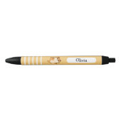 Cartoon Dancing Oranje Cat, Custom, Geel Zwarte Inkt Pen (Voorkant)