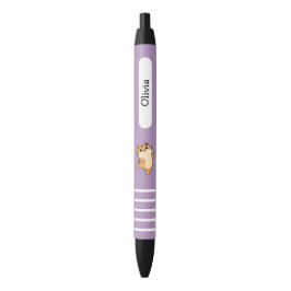 Cartoon Dancing Oranje Cat, Custom, Paarse Zwarte Inkt Pen