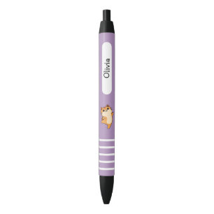 Cartoon Dancing Oranje Cat, Custom, Paarse Zwarte Inkt Pen